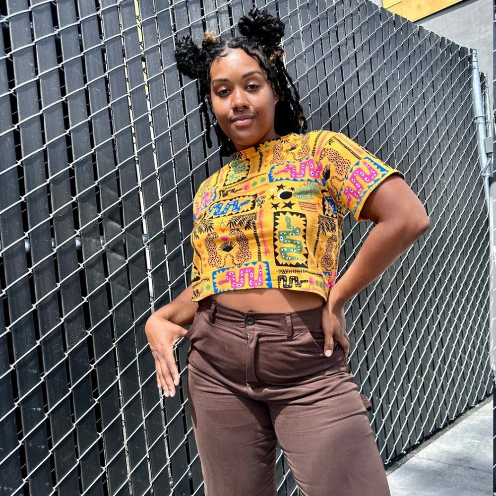 NWT Nooworks Desert Disaster Crop Top